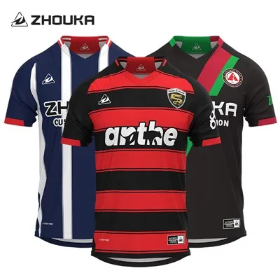 Özel Futbol Formaları Açık Hava Spor Giyim Logo Özelleştirme ile Hızlı Kurutma Toptan satış için Polyester Futbol Gömlekleri